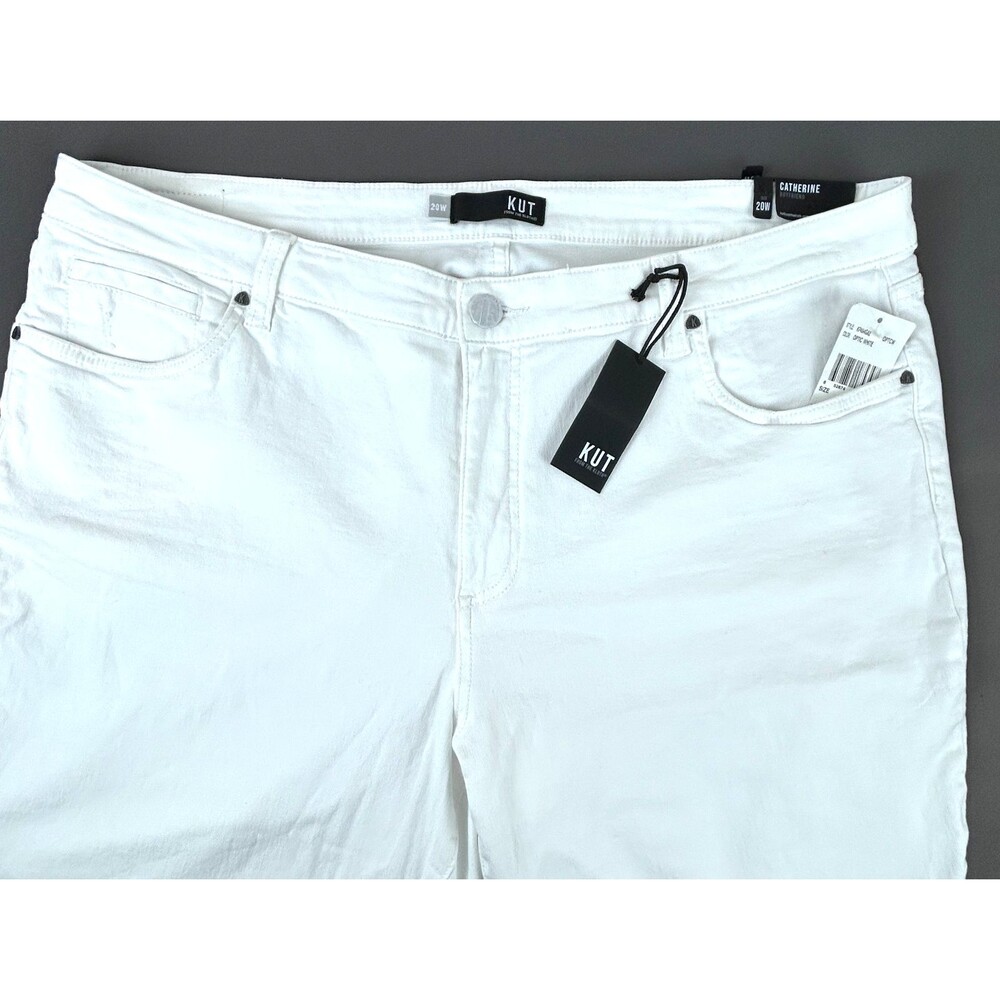Kut From The Kloth Catherine Boyfriend White Denim Jeans Size 20W NWT - Picture 10 of 13